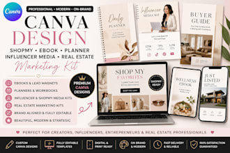 design canva shopmy ebook planner influencer media real estate marketing kit