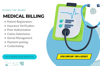do medical billing, credentialing, ar follow up, claims, and rcm
