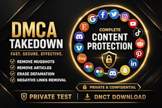 remove infringing, defaming, harassing, negative, copyright, leaked, dmca
