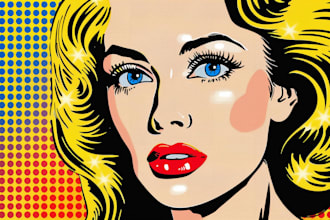 draw pop art portrait in roy lichtenstein style