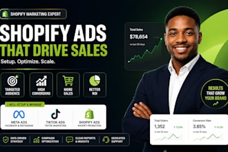 setup shopify ads, meta ads, tiktok ads shopify promotion to boost shopify sales