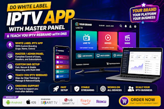 do white label iptv app with master panel and teach you iptv rebrand with dns