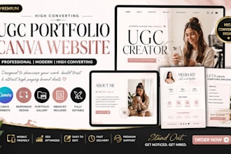 ugc portfolio canva website high converting canva landing page ugc website