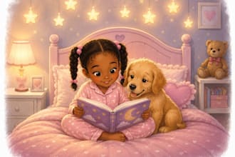 create childern story book illustration in water color vector ai and 3d style