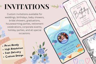 create printable and digital invitation card designs