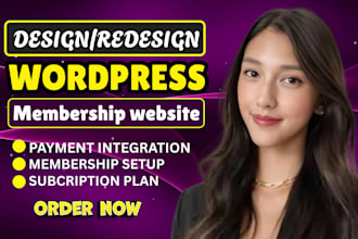 develop wordpress membership website, custom lms website, subscription website