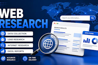 web research, data collection and internet research