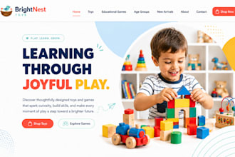 design wix toy store website, kids shop website, educational games website