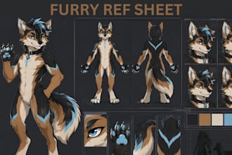 design furry ref sheet furry oc anthro character sheet for  fursuit