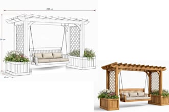 create 2d plans for wood deck, carport, shed, patio, cabana and pergola