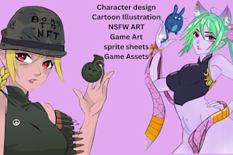 2d cartoon character design 2d cartoon illustration game assets game character