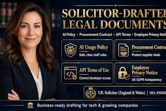 draft procurement contract or supplier agreement as uk solicitor professionally