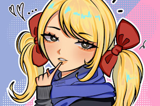 draw headshot in my artstyle for cheaper price