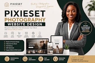 design a pixieset photography website with client gallery