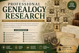 do a genealogy research, build your family tree and find historical records