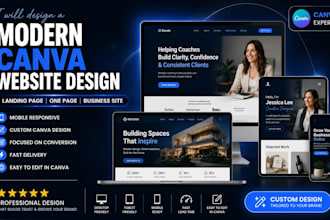 design a modern canva website, landing page, or one page website
