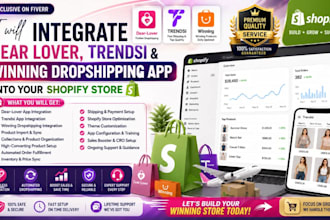 integrate dear lover trendsi winning dropshipping apps into your shopify store