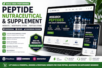 build peptide website nutraceutical supplement website peptide nootropic store