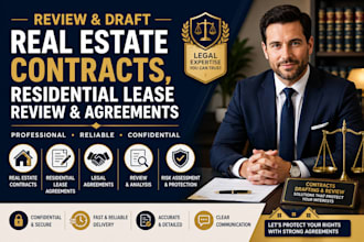 review and draft real estate contracts, residential lease agreements