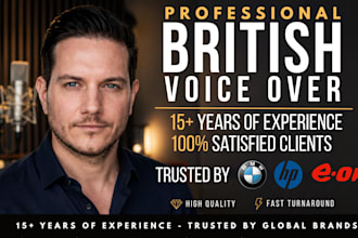 record a professional british male voice over