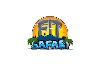 design fit safari illustrated adventure logo