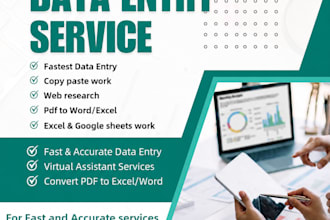 do expert data entry, copy paste, and pdf to excel conversion