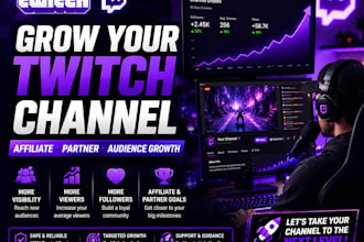 grow and promote your twitch channel for affiliate and partner goals