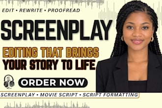 edit, rewrite, proofread and format your screenplay, movie script