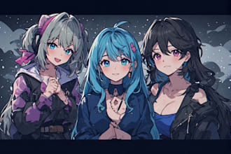 draw anime illustration, vtuber art, visual novel, wallpaper