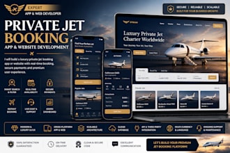 develop a luxury private jet booking app or website with real time reservations