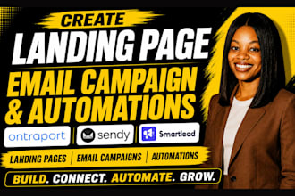 create ontraport sendy smartlead landing page email campaign and automations