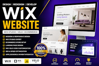 design, redesign wix website wix landing page, ecommerce store, wix studio, velo