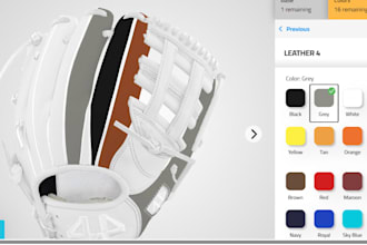 baseball glove, shopify kickflip, shopify zakeke, 3d configurator product