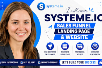 create systeme io sales funnel, systeme io landing page, and systeme io website