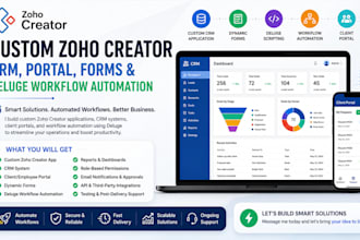 build zoho creator custom CRM app portal forms deluge workflow automation