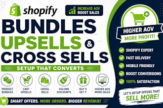 setup shopify bundles upsells cross sells and volume discounts