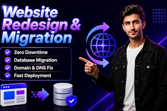 do website migration, rebuild, hosting and connect domain