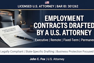 draft a customized executive employment contract by US corporate lawyer