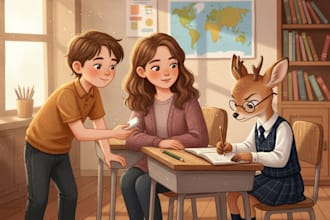 create professional children book illustrations with vibrant custom artwork