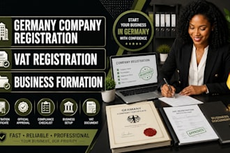 setup germany company vat registration business llc formation trademark search