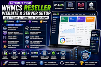 automate your whmcs reseller website, server setup, restrem panel integration