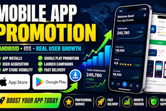 do mobile app promotion ios 500 user install rating reveiw android app download