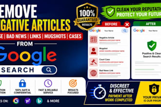 remove negative articles false bad news links mugshots cases from google search