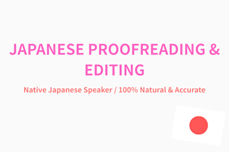 proofread or translate english to natural japanese