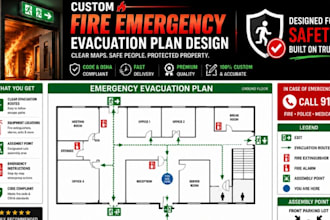 design a custom fire emergency evacuation plan, diagram