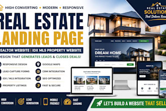 design real estate landing page realtor website idx mls property website