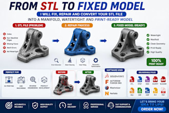 reverse engineer 3d scan stl to step solidworks cad model