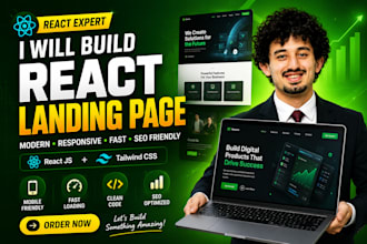 build a responsive react landing page using tailwind CSS