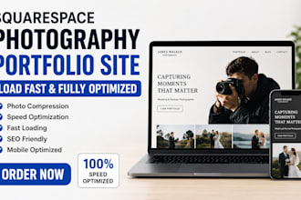 squarespace photography portfolio site load fast fix photo compress optimization