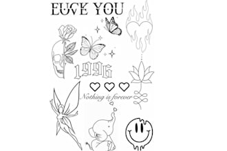 design custom birth flower fine line tattoo with minimalist style